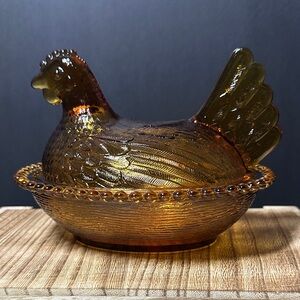 Indiana Amber Hen on nest